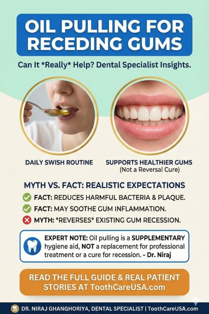 Illustration of fresh breath confidence vs. bacteria, showing how oil traps volatile sulfur compounds (VSCs).